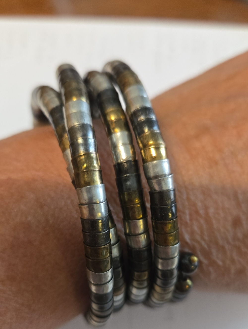 Multicolor Metal Coil Wrap Bracelet - Women Jewelry